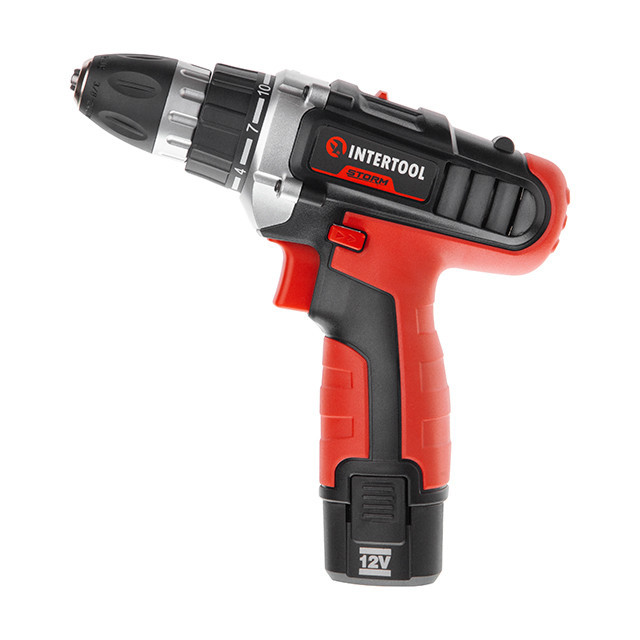 Дриль-шурупокрут акумуляторний, Li-Ion, 12 В, 18 Nm, 0-400/0-1500 об/хв, 1,5 Аг, 2 акумулятора, 2 швидкості INTERTOOL WT-0321 Київ - фото 3