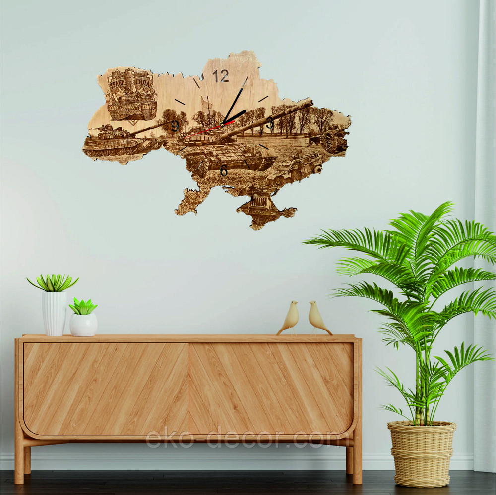 Деревянные настенные часы с подсветкой 