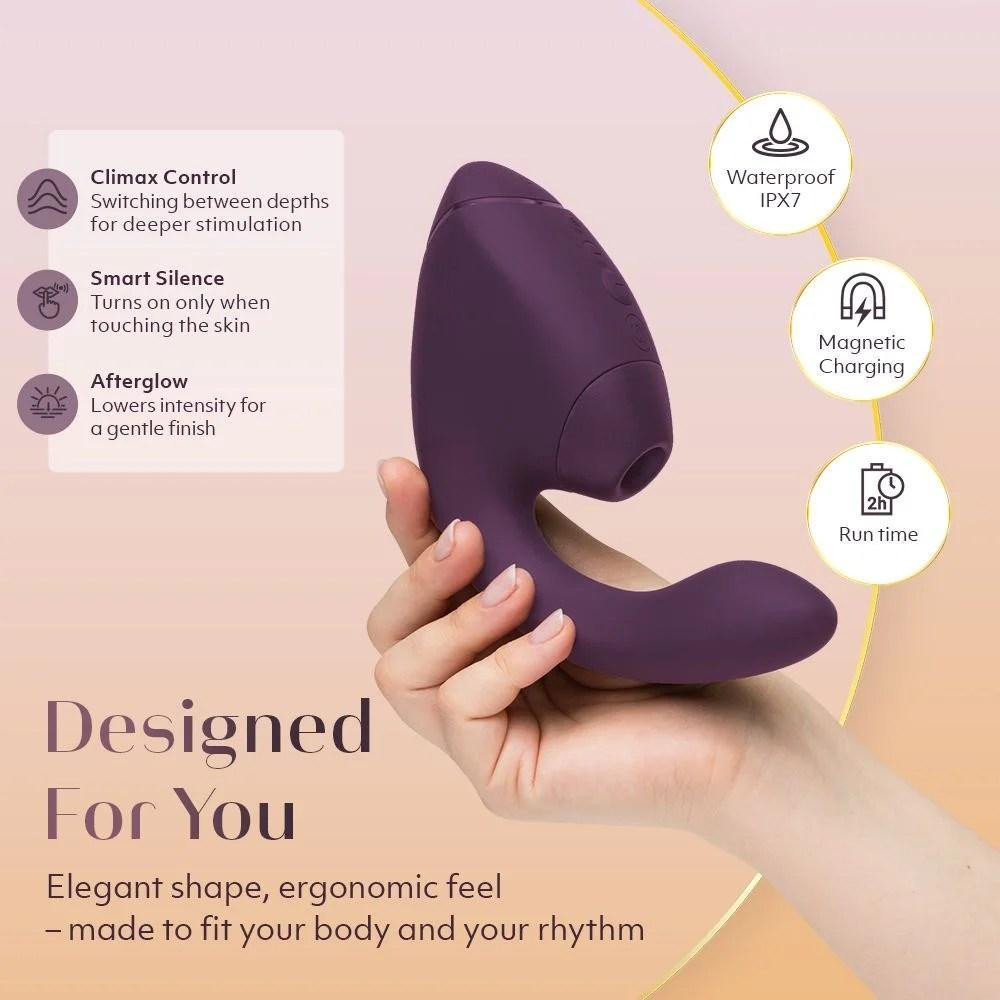 Вібратор-стимулятор вакуумний Womanizer Next Duo Dark Purple для точки G, фіолетовий Sex Aura Київ - фото 8