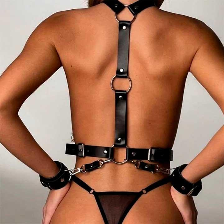 Портупея Эпатаж с наручниками - Черный - Садо-мазо Винница - изображение 8