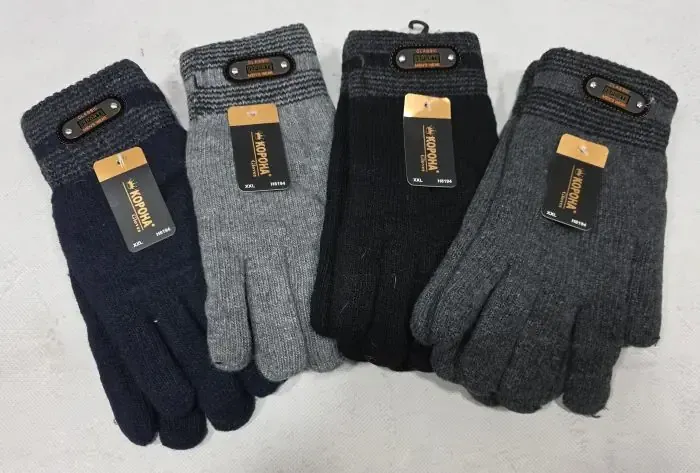 Чоловічі рукавички Корона подвійні на хутрі. Набір 4 шт. різного кольору Київ - фото 6