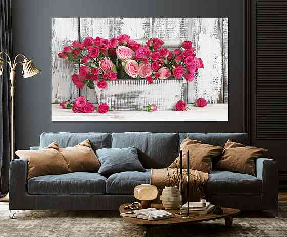 Картина холст у вітальню / спальню   Троянди    MLP_70 ( 60х30см ) 70x140 см Київ