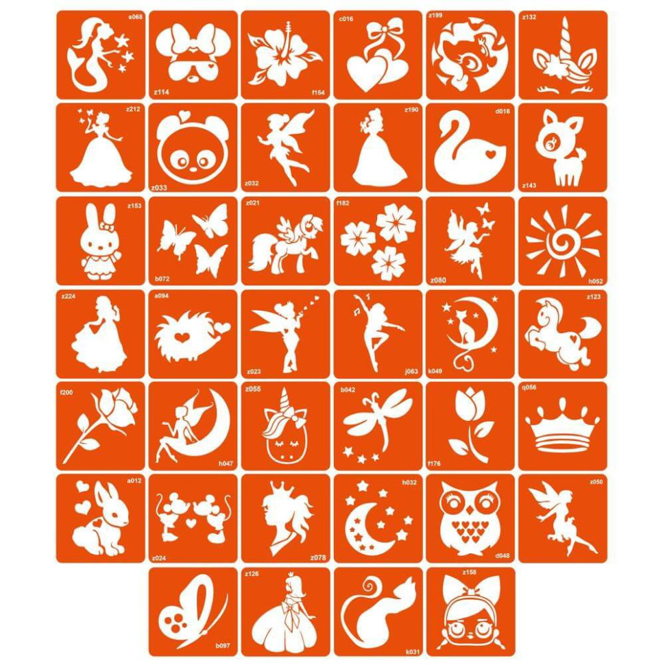 Набор трафаретов для био-тату 