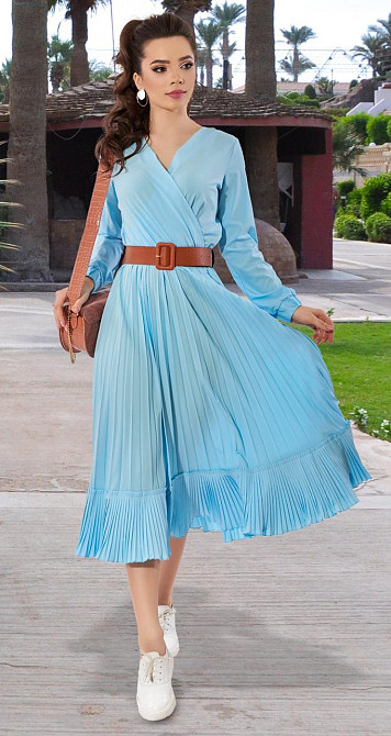 Платье с красивой юбкой плиссе (44) Киев - изображение 4