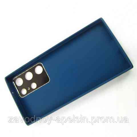 Samsung S23 Ultra S918 Чехол кожаный Защита камеры (синий) Одесса
