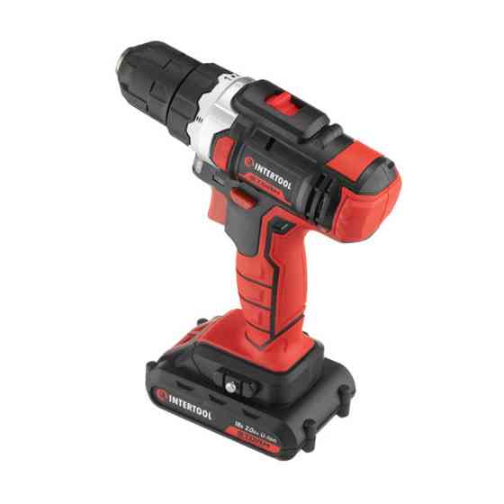 Дриль-шурупокрут акумуляторний, Li-Ion, 18 В, 25 Nm, 0-400/0-1500 об/хв, 1,3 Аг INTERTOOL WT-0313 Киев