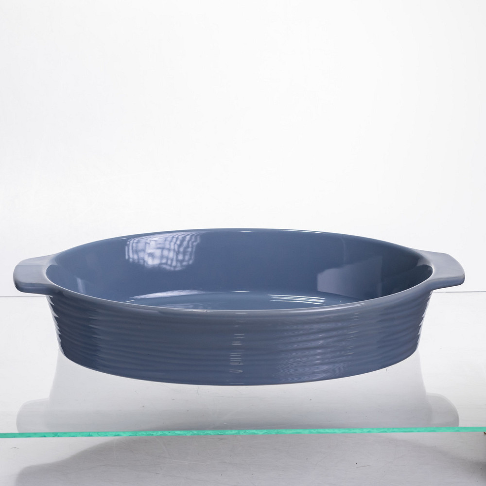 Yiwu Форма для запікання овальна 36×22,5×7 (см) 2 літри Блакитна S1288 Коломия - фото 4