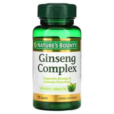 Трави Nature&apos;s Bounty Комплекс женьшеню, Ginseng Complex, 75 капсул (NRT11932) Вінниця
