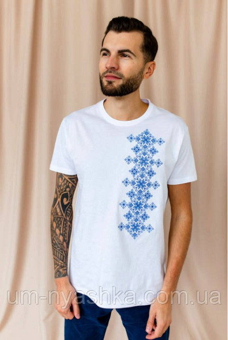 Мужская вышиванка с коротким рукавом хаки Свобода Кривой Рог - изображение 7