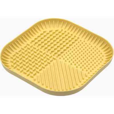 Универсальная посуда для животных Fiboo Fiboowl коврик для слизывания лакомства и еды, L желтый (FIB0226) Винница