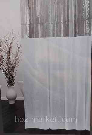 Штора в ванную однотоная с прозрачным верхом белая шторка для ванной 180 х 180 см Харьков