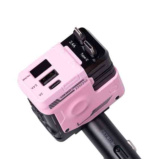 Shenzhen Автомобільний зарядний пристрій MECHA з висувними кабелями та портами USB/Type-C Рожев Коломия