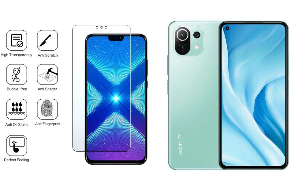 Захисне скло NeoGlass для Xiaomi 11 Lite 5G NE – надпрозоре та стійке Київ - фото 4