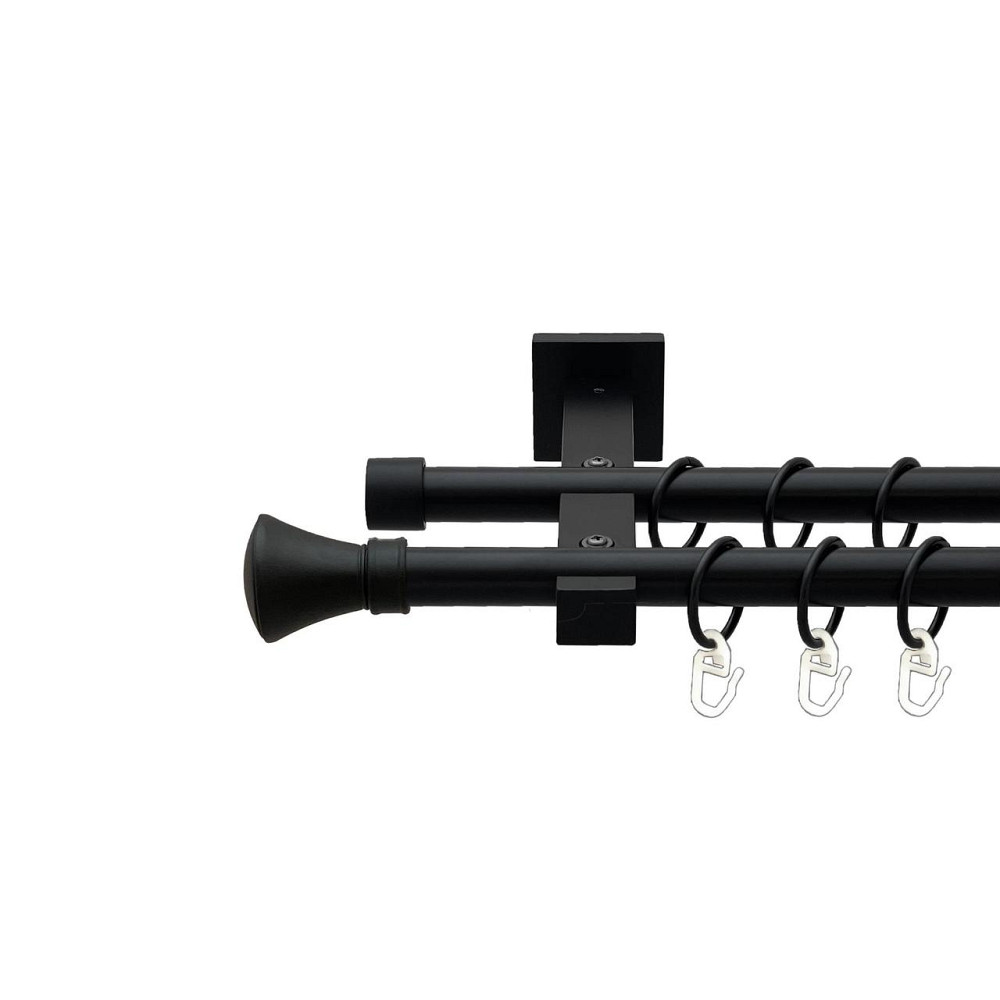 Карниз Orvit Люксор металевий дворядний техно гладка труба кільце металеве Чорний Оксамит 19\19 мм 300 см (00-00026679) Львів - фото 1