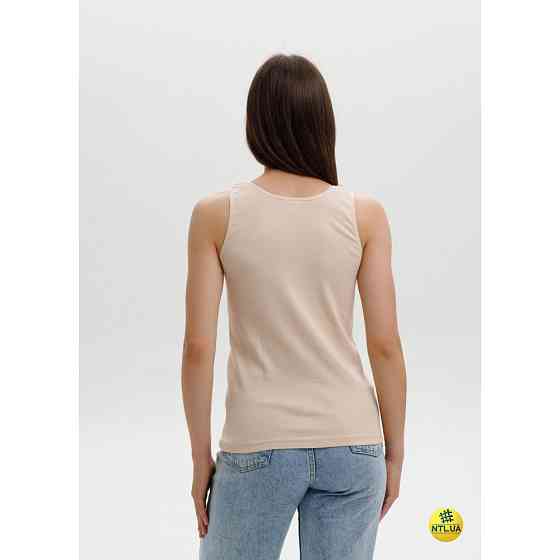 Базова однотонна жіноча майка з бавовни на широких бретелях Наталюкс 21-2110 Київ