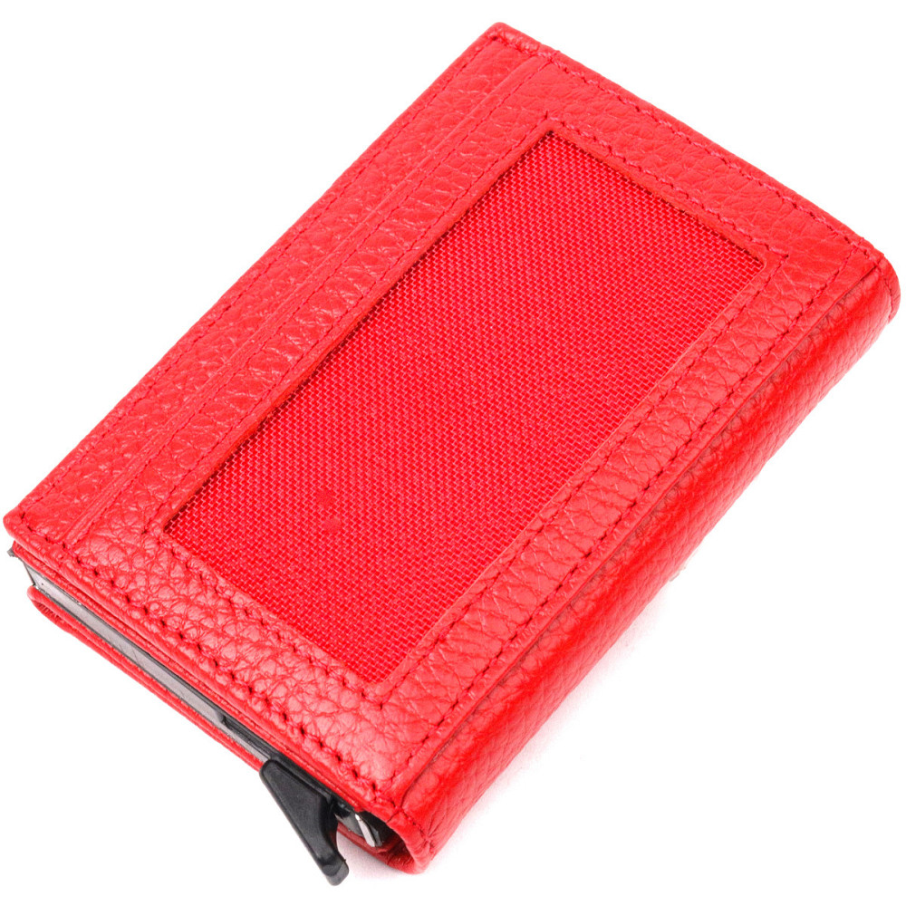 Визитница из натуральной зернистой кожи KARYA 20981 Красный Киев - изображение 9