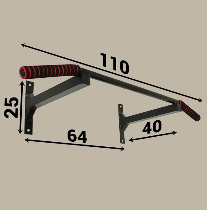 Спортивний настінний турнік А180 з гнутою поперечиною для дому домашній Київ - фото 4