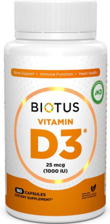 Витамин Д3 Biotus Vitamin D3 180 капс Киев