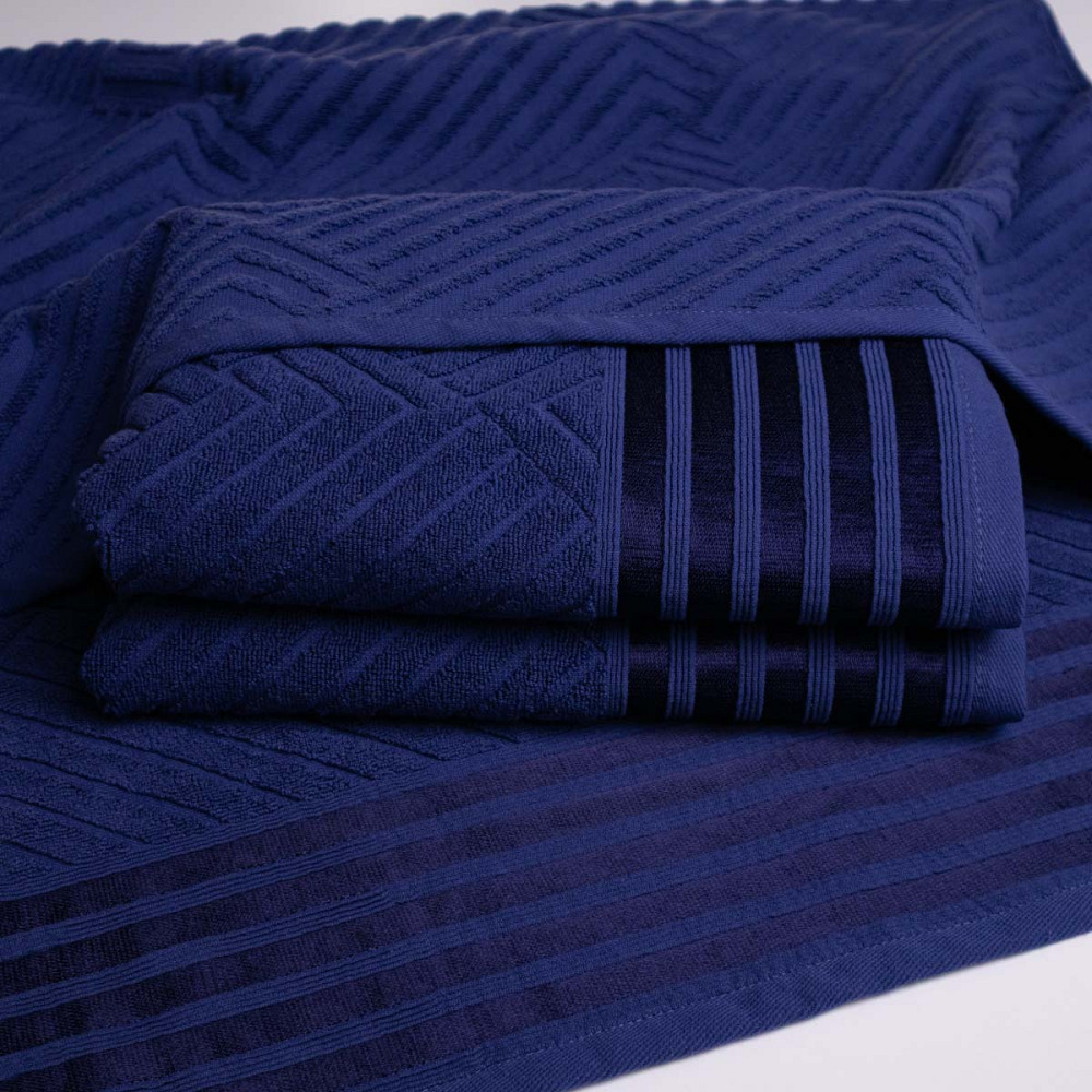 Набор махровых полотенец SOFT 3шт GM Textile 50х90см, 50х90см, 70х140см 500г/м2 (Темно-синий) Сумы - изображение 5