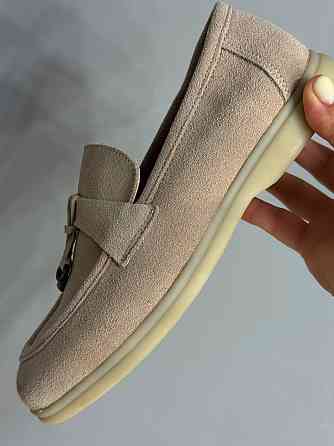 Туфлі жіночі Hengji 336-5 замшеві лофери з фурнітурою бежеві, 38, 24,5 см Київ