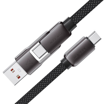 Дата кабель USB-C to USB-C/A 1.2m 3.0A zink alloy C13-04 Black Acefast (6974316282334) Винница - изображение 4