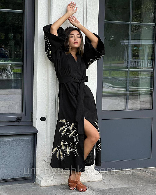 Жіноча вишита сукня льон Колоски Кривий Ріг - фото 3