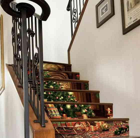 Наклейки на новий рік "Ялинка" - розмір стікера 50*70см, силікон Київ