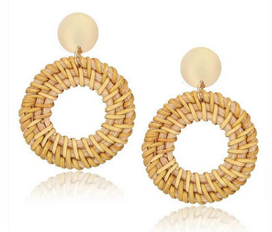 Серьги из соломы модные Киев - изображение 1