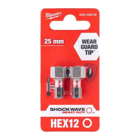 Біта SHOCKWAVE MILWAUKEE, Hex12, 25мм, (2шт) Одеса
