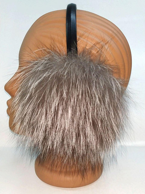 Навушники хутряні жіночі з чорнобурки Сірий Харків - фото 1