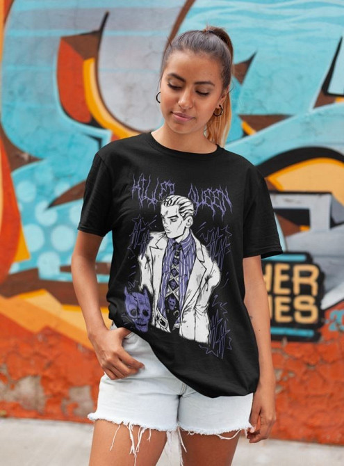 Футболка аниме Джосуке Кира Джоджо С оверсайз (S/M/L) Черний AnimeJ0952 Днепр - изображение 4