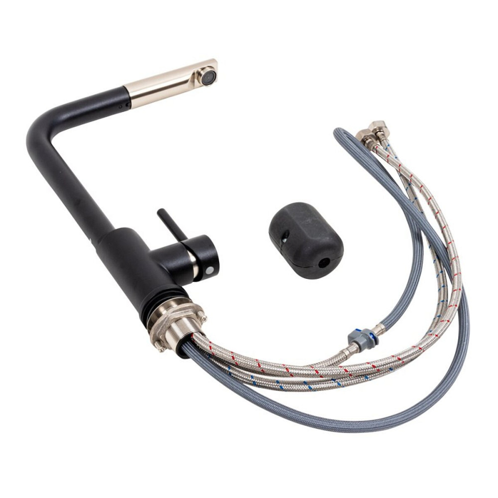 VALESO Кухонний змішувач з висувною лійкою VALESO Q411B Чорний матовий Киев - изображение 2