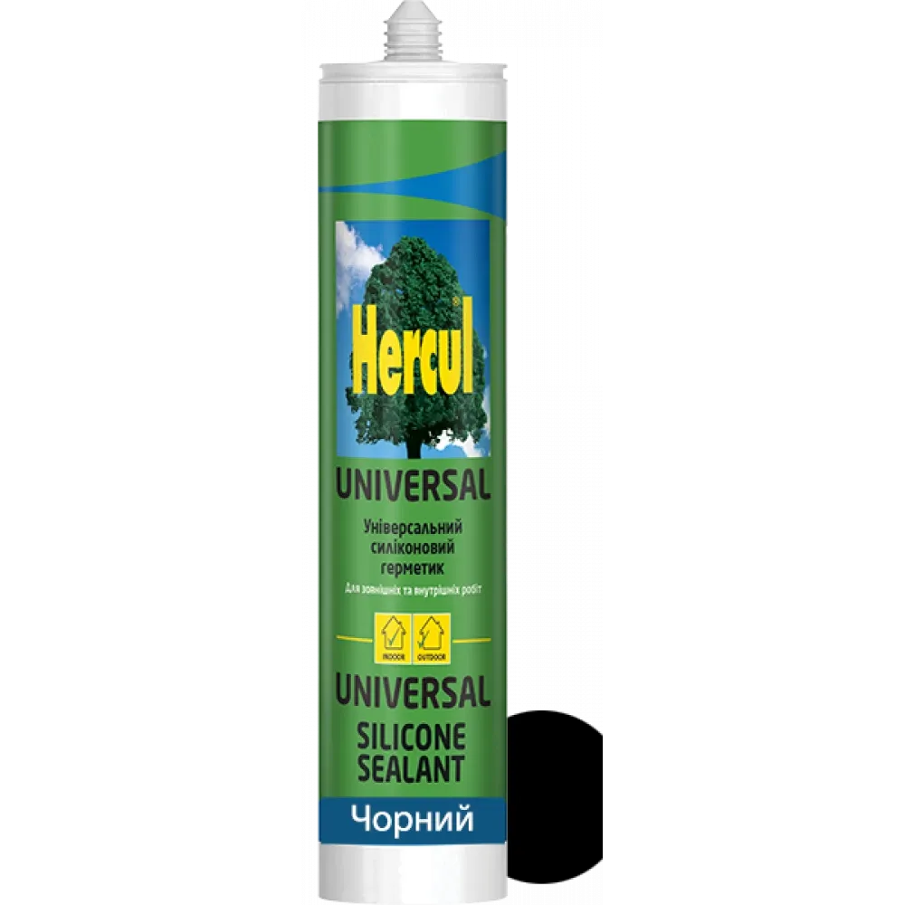 Силіконовий герметик HERCUL UNIVERSAL 280 мл чорний Киев - изображение 1