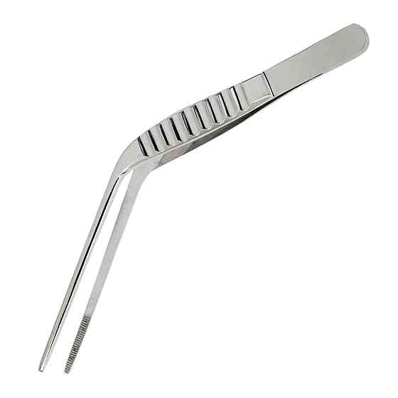 Пінцет вушний горизонтально вигнутий анатомічний 105 мм П-24 медична сталь m26009 Дніпро