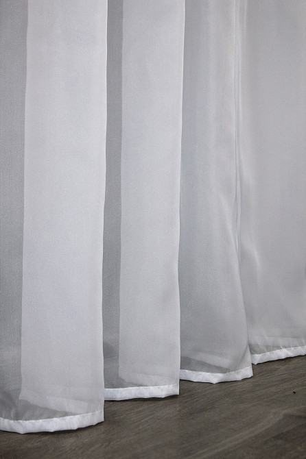 Тюль з тасьмою олівець VR-Textil н101 Шифон однотонний Білий 600х270 см (44-032) Київ - фото 4