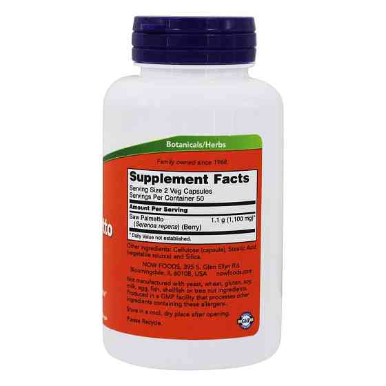 Со Пальметто для здоров'я простати Now Foods Saw Palmetto 550 мг 100 капс Київ