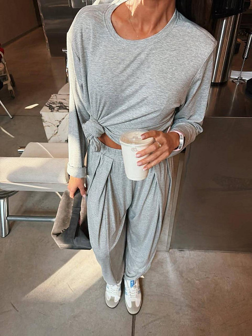 Жіночий стильний в'язаний костюм двійка щільна турецька віскоза Меланж Одеса - фото 3