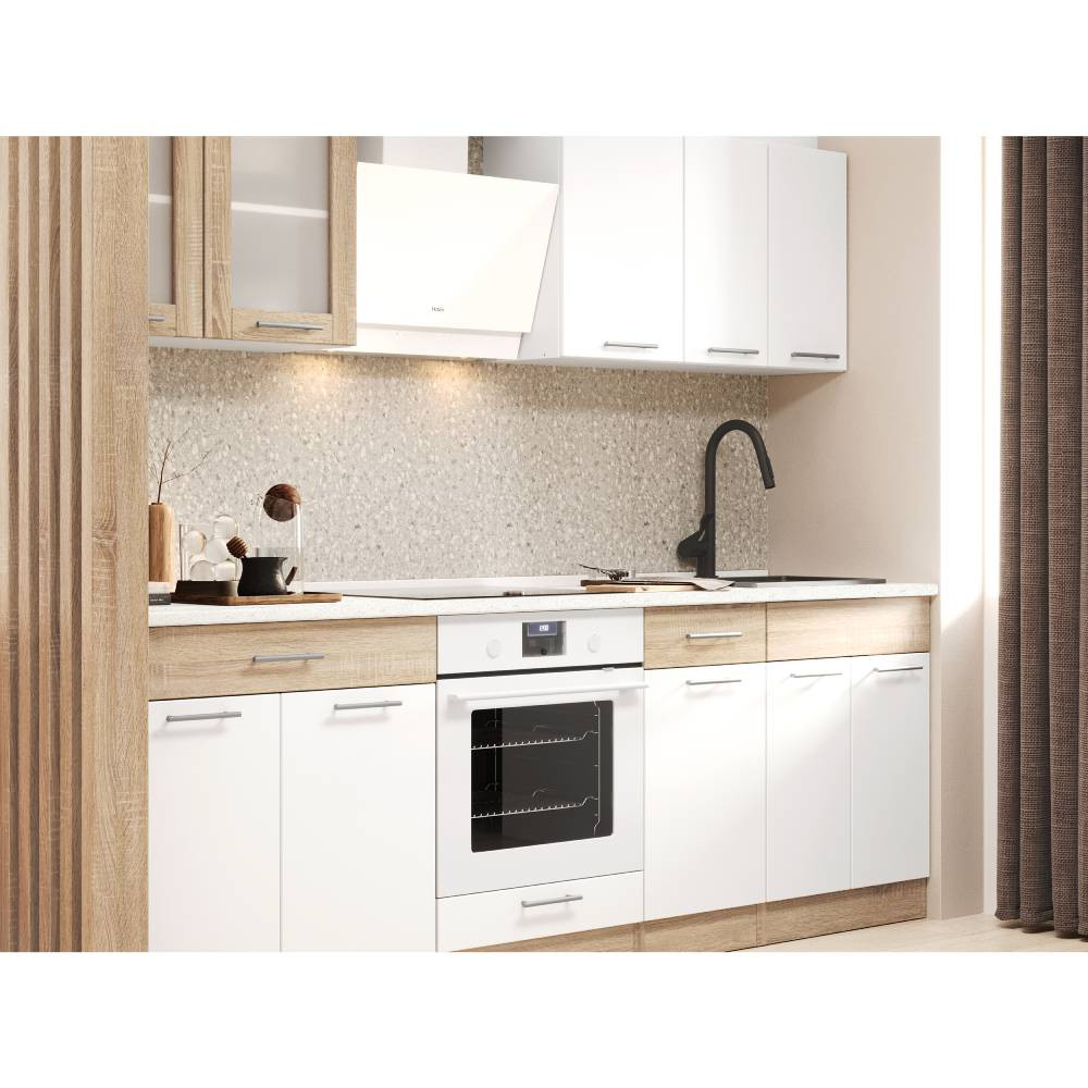 Кухня модульная Эверест Эко набор №3 дуб сонома/нимфея альба (белый) 2.4 м столешница Скай (DTM-071058) Львов - изображение 3