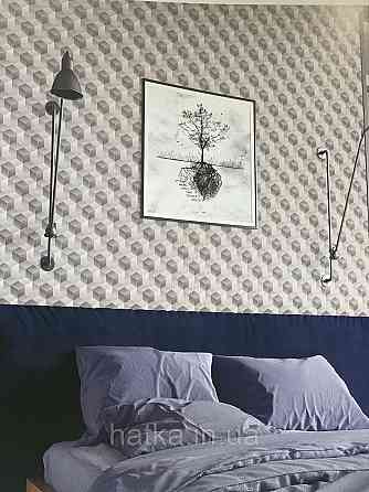 Шпалери вінілові на флізеліні Sintra Simmetria метрові геометрія фігури смуги сірі білі 524541 Київ