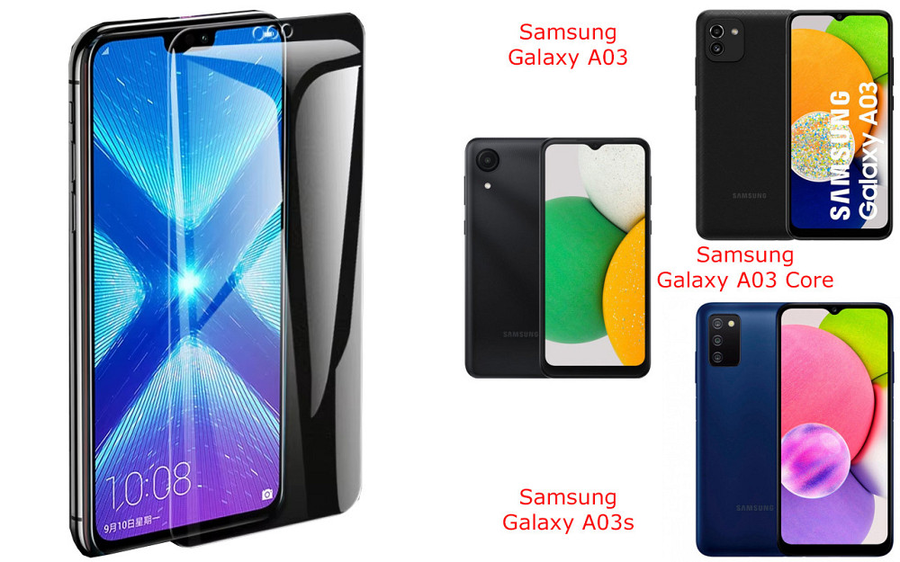 Защитное стекло NeoGlass для Samsung Galaxy A03, Galaxy A03 Core, Galaxy A03s – ультрапрозрачное и устойчивое Киев - изображение 2