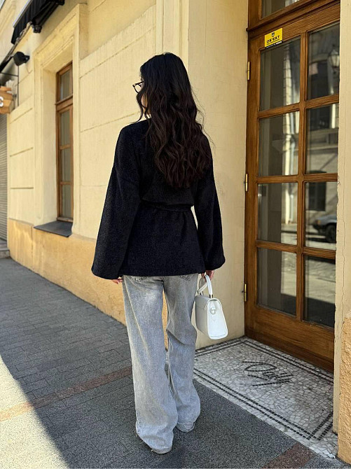 Жіночий теплий модний кардиган альпака Чорний, 46/48 Одеса - фото 4