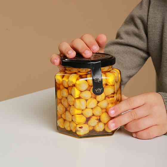 Подарунковий набір № 20 фундук з медом в індивідуальній шпоновій коробочці Одеса