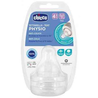 Соска Chicco Силиконовая Physio быстрый поток 4м+ 2 шт (20335.00) Винница