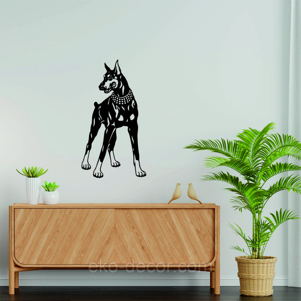 Декоративне настінне Панно «Доберман», Декор на стіну 110*59 см, Чорний Київ - фото 4