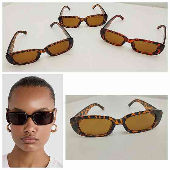 Сонцезахисні прямокутні окуляри в пластиковій оправі леопардові Луцк