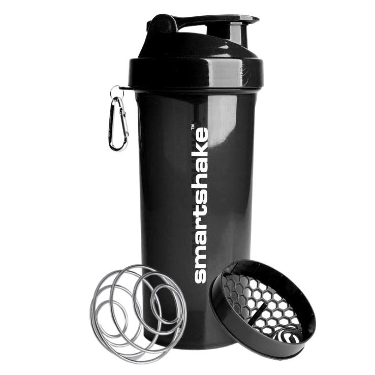 Шейкер спортивный для воды и спортивного питания Smartshake Lite 1000ml Glossy-Black Киев - изображение 1