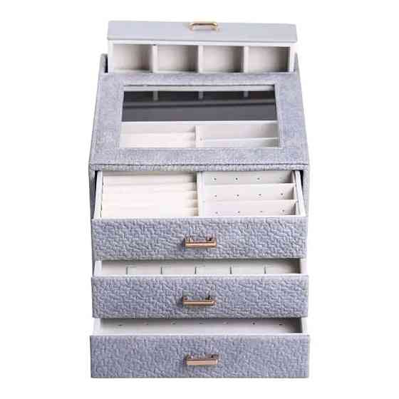 Шкатулка для прикрас з еко-шкіри, 3 яруси Київ