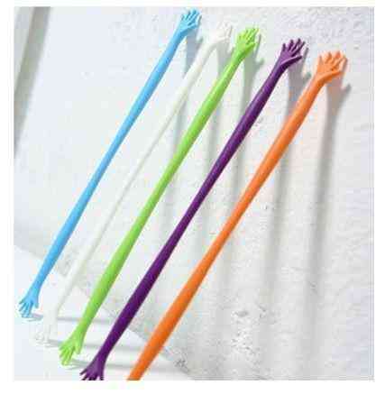 Мішалки для напоїв пластикові коктейльні мішалки для кави та коктейлів у формі руки 5 штук різнобарвний Київ