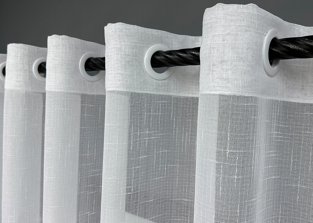 Тюль на люверсах VR-Textil 115т Льон однотонний Білий 500х250 см (47-022) Київ - фото 8
