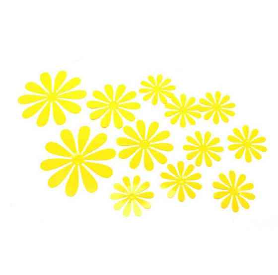 Декоративні квіти на стіну набір 12 штук жовтий Київ